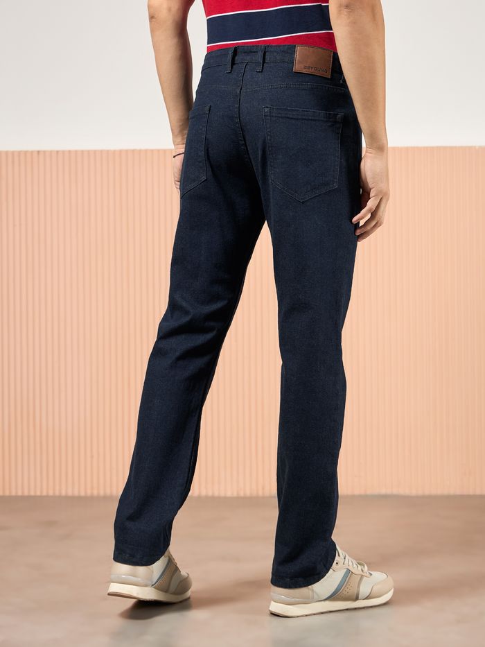 Dark Navy Blue Regular Fit Mens Jeans - Image 3