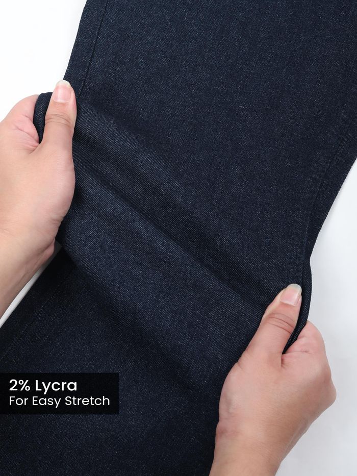 Dark Navy Blue Regular Fit Mens Jeans - Image 4