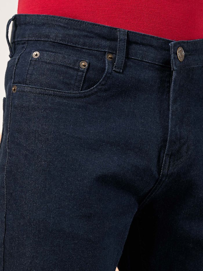 Dark Navy Blue Regular Fit Mens Jeans - Image 7