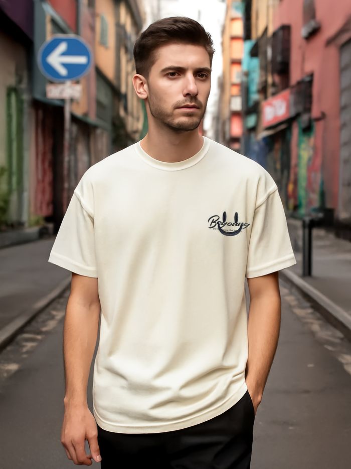 Off White Smiley Rubber Printed T-shirt - Image 3