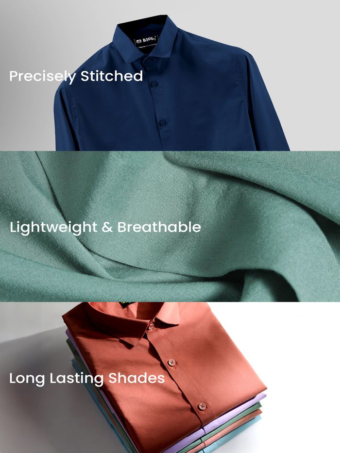 Pick Any 3 - Plain Cotton Shirts Combo - Image 11