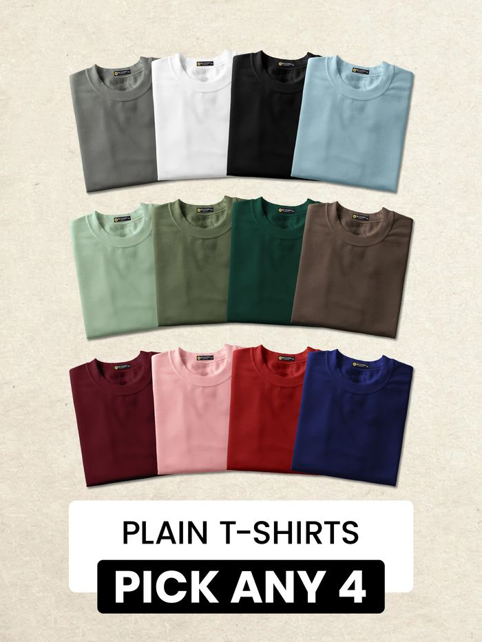 Pick Any 4 - Plain T-shirt Combo 2.0