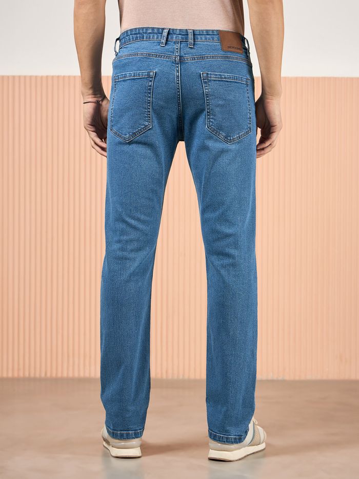 Soft Blue Regular Fit Mens Jeans - Image 5