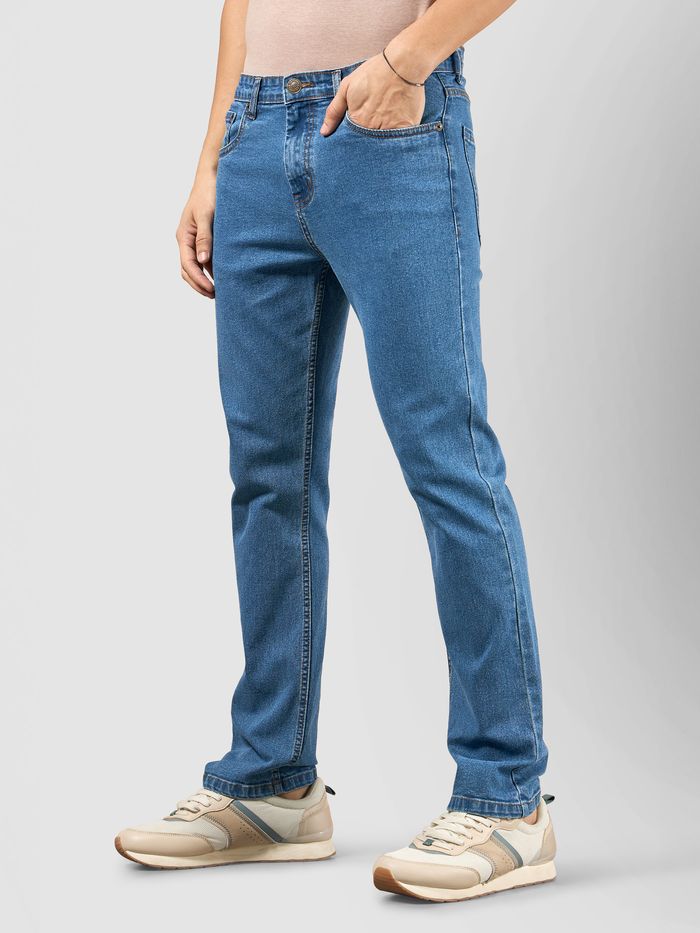Soft Blue Regular Fit Mens Jeans